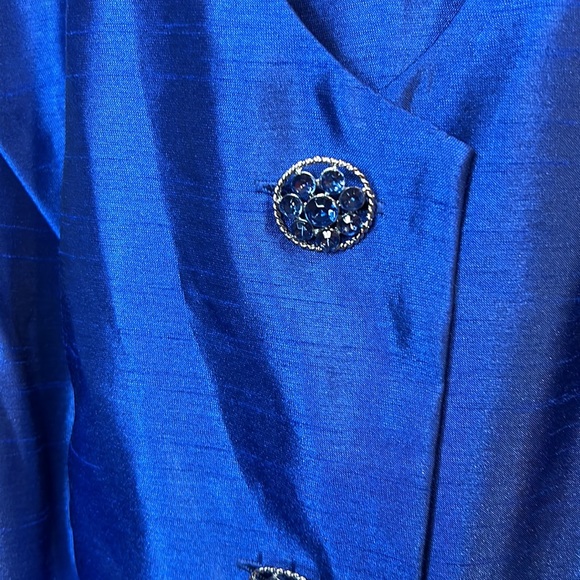 Dana Kay Vivid Blue Jacket with Jeweled Buttons - Picture 6 of 12